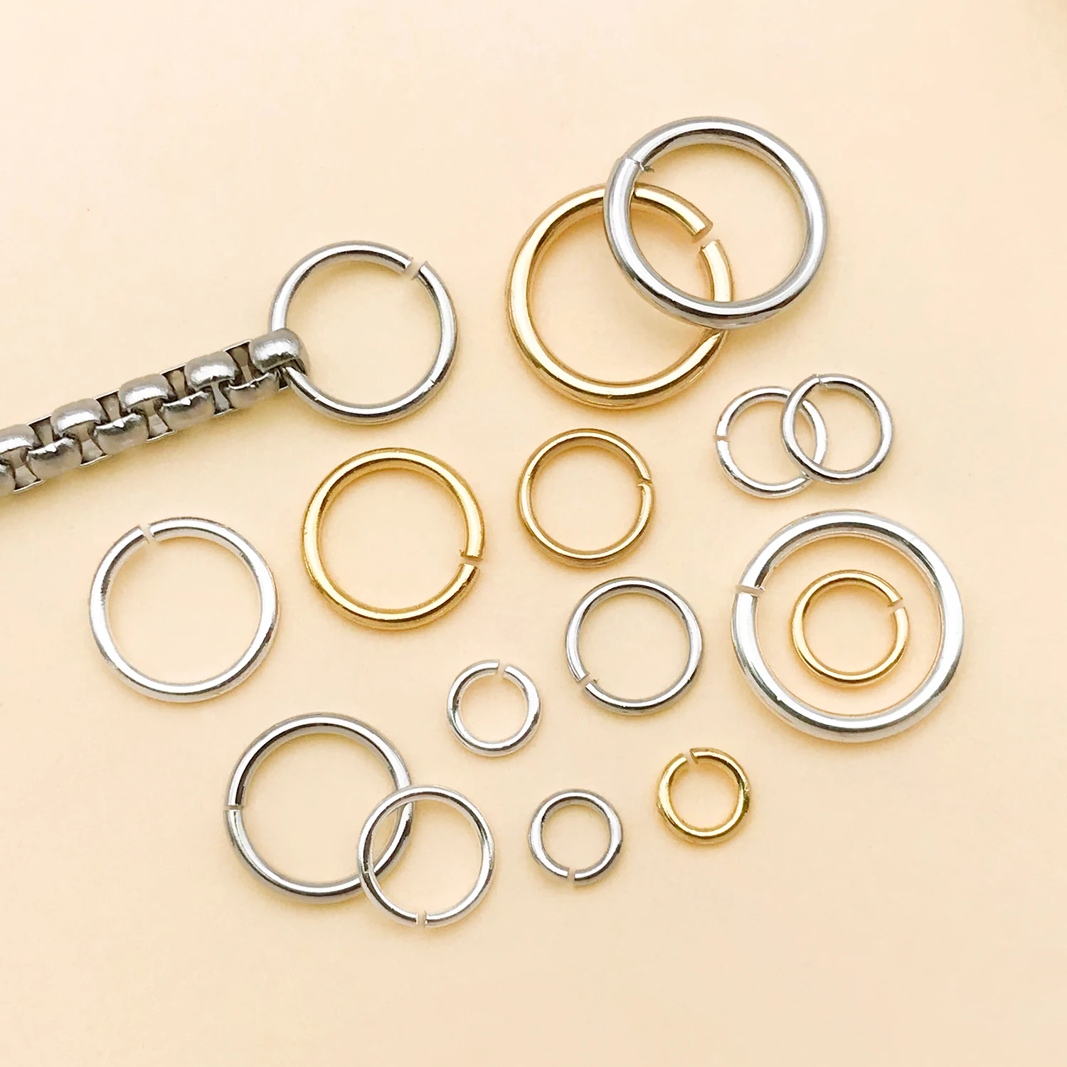 50pcs Brass Open Jump Rings 18K Gold Plated Round Wire Connector Links For DIY Earrings Necklace Bracelet Making Jewelry Crafts