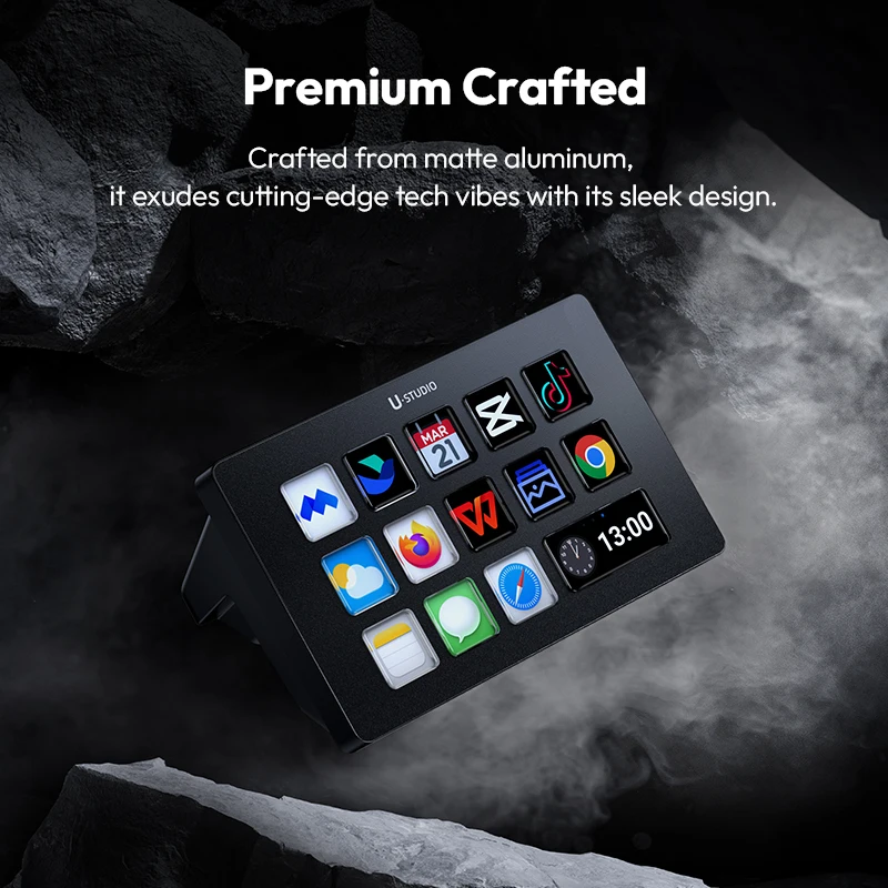 Ulanzi D200 13-контроллер ЖК-клавиш для игровой офисной работы, создание содержания видеоблогов, редактирование фотографий, видео, прямая трансляция Ulanzi D200 13-контроллер ЖК-клавиш для игровой офисной работы, создание содержания видеоблогов, редактирование фотографий, видео, прямая трансляция