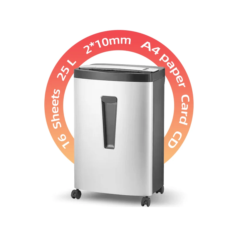 Heavy Duty Office Paper Shredder Micro Cut 2*10mm 33L 15 Sheets 33L Large Basket Automatic Paper