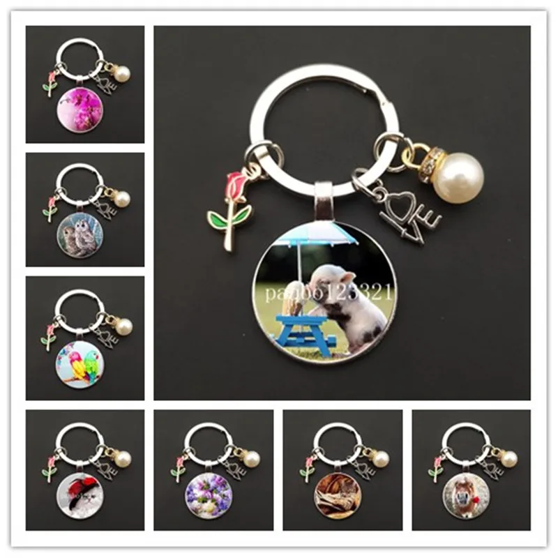 شخصية عصرية أصبع المفاتيح لطيف خنزير القط النمر البقرة الحيوان عاشق المفاتيح قلادة الرجال والنساء مجوهرات مجوهرات #1