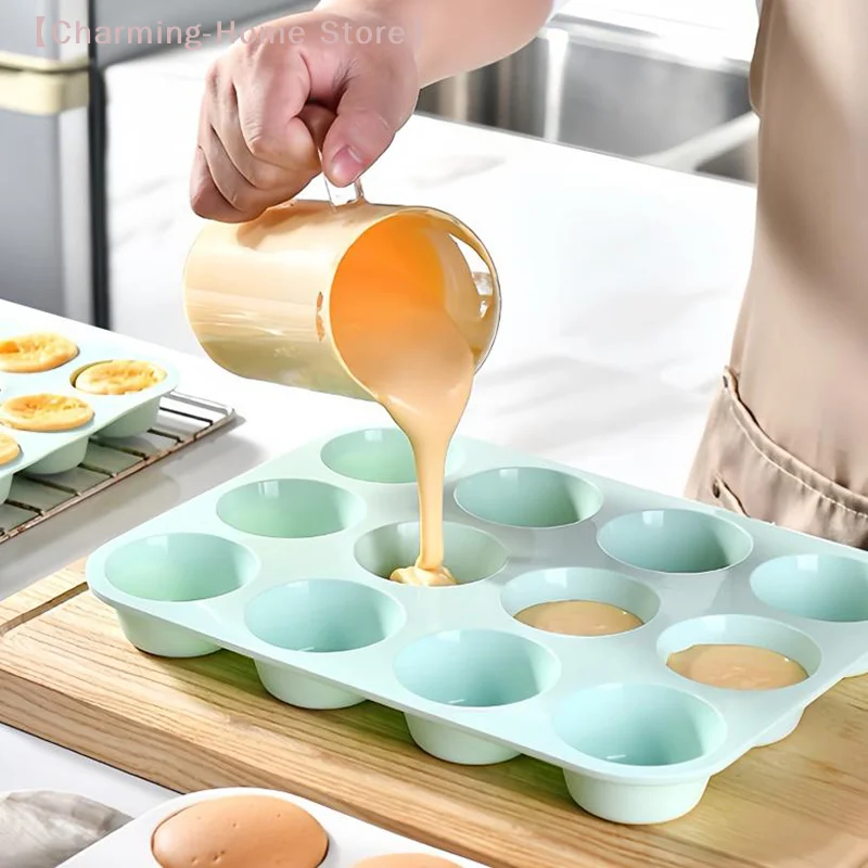 【M】12/24 Holes Silicone Baking Mold For Baking 3D Bakeware Chocolate Round Sphere Mold Cupcake Pan Cake DIY Muffin Kitchen Tools