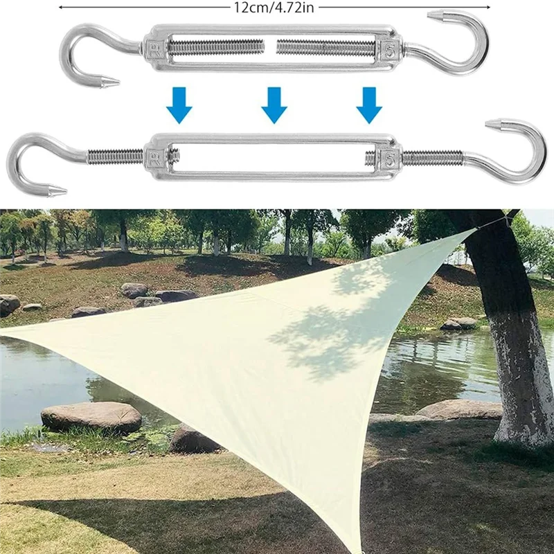 【Limited Time Offer】200Pcs Shade Sail Fixing Kit, Sun Shade Hardware Kit 6 Inch For Triangle Rectangle Sun Shade Sail Installati