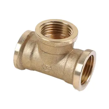 氣動管道黃銅管件,公/母螺紋,1/8、1/4、3/8、1/2 BSP 三通型銅管接頭,適用於水、油、氣等設備。 10 最佳銷售 水暖配件 - №2