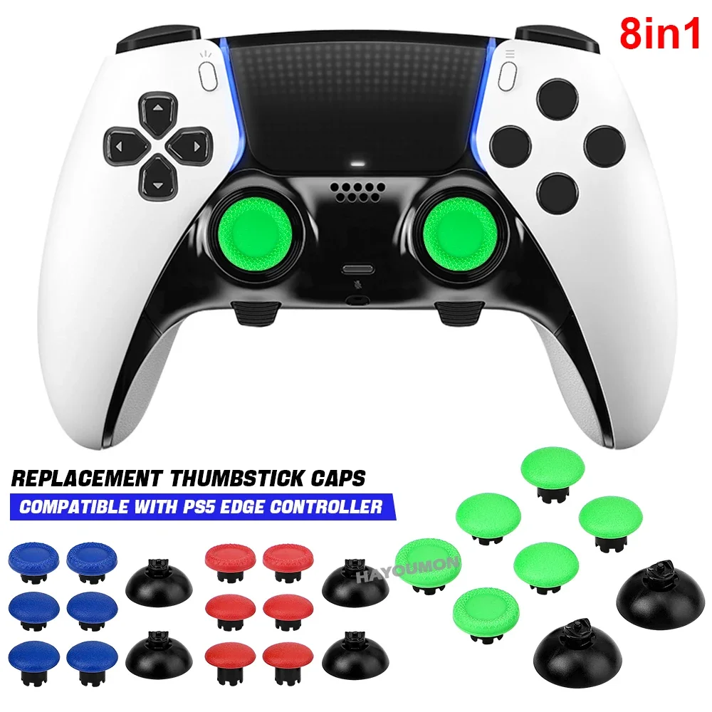 8-in-1-Griff, hohe und niedrige Rocker-Kappen, Pilz-Thumb-Stick-Joystick-Kappen & Paddles für PS5 Edge Game Controller Zubehör