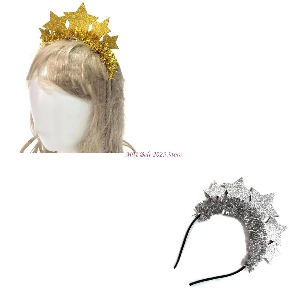 

49ME Sequins Headband New Year Headdress Hair Band Hoop Hair Accessorie