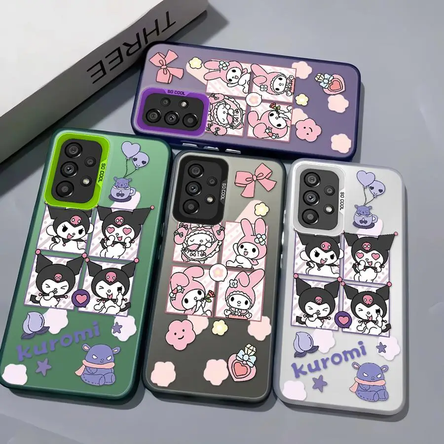 حافظة لطيفة سانريو ميلودي كورومي لهاتف سامسونج جالاكسي A32 A15 A14 A13 A22 A12 A23 A16 A34 A25 A24 غلاف ناعم