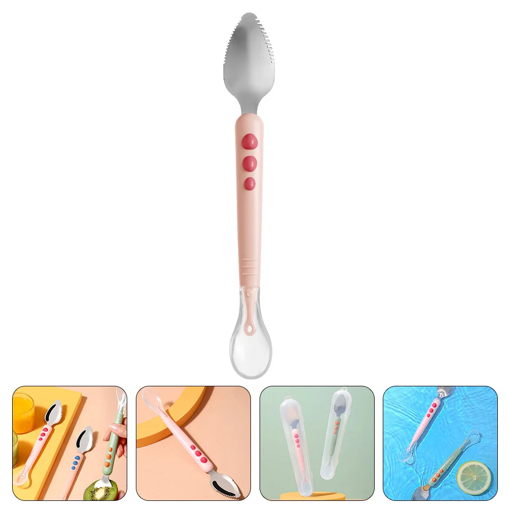 

Fruit Scraper Baby Food Feeder Puree Spoon Scraping for Feeding Spoons Babies Grapefruit Stainless Steel