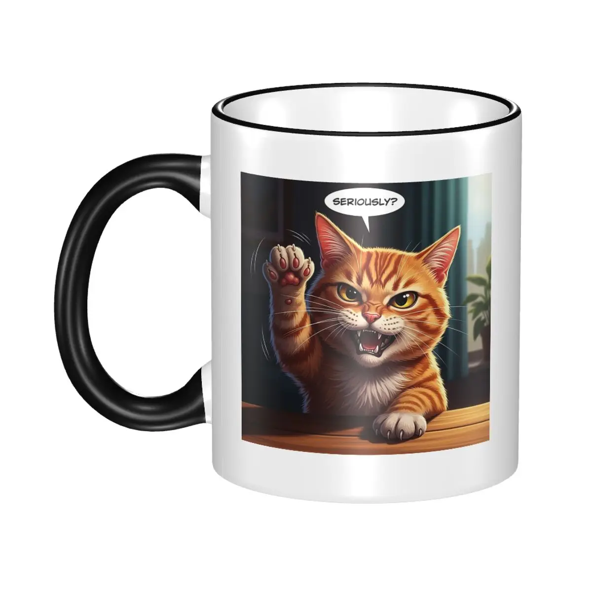 Zero Patience Level Cat Mug Funny Ceramic Coffee Cups Tea Mugs Milk Cup Drinkware Gifts for Friends