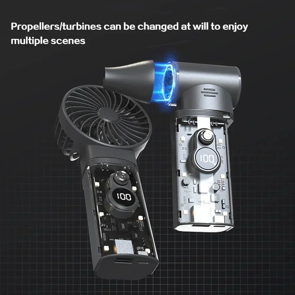 

Handheld Brushless Motor 10,000RPM Violent Blower Mini Turbo Jet Fan Wind Speed 52m/s Industrial Duct Fan Hair Dryer