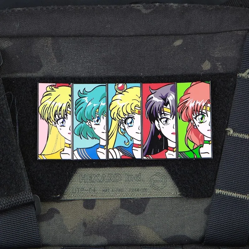 

Beautiful Girl Warrior Anime Metal Patch Hook & Loop Patches for Clothing Armband Tactical Morale Badge on Backpack Hat Sticker