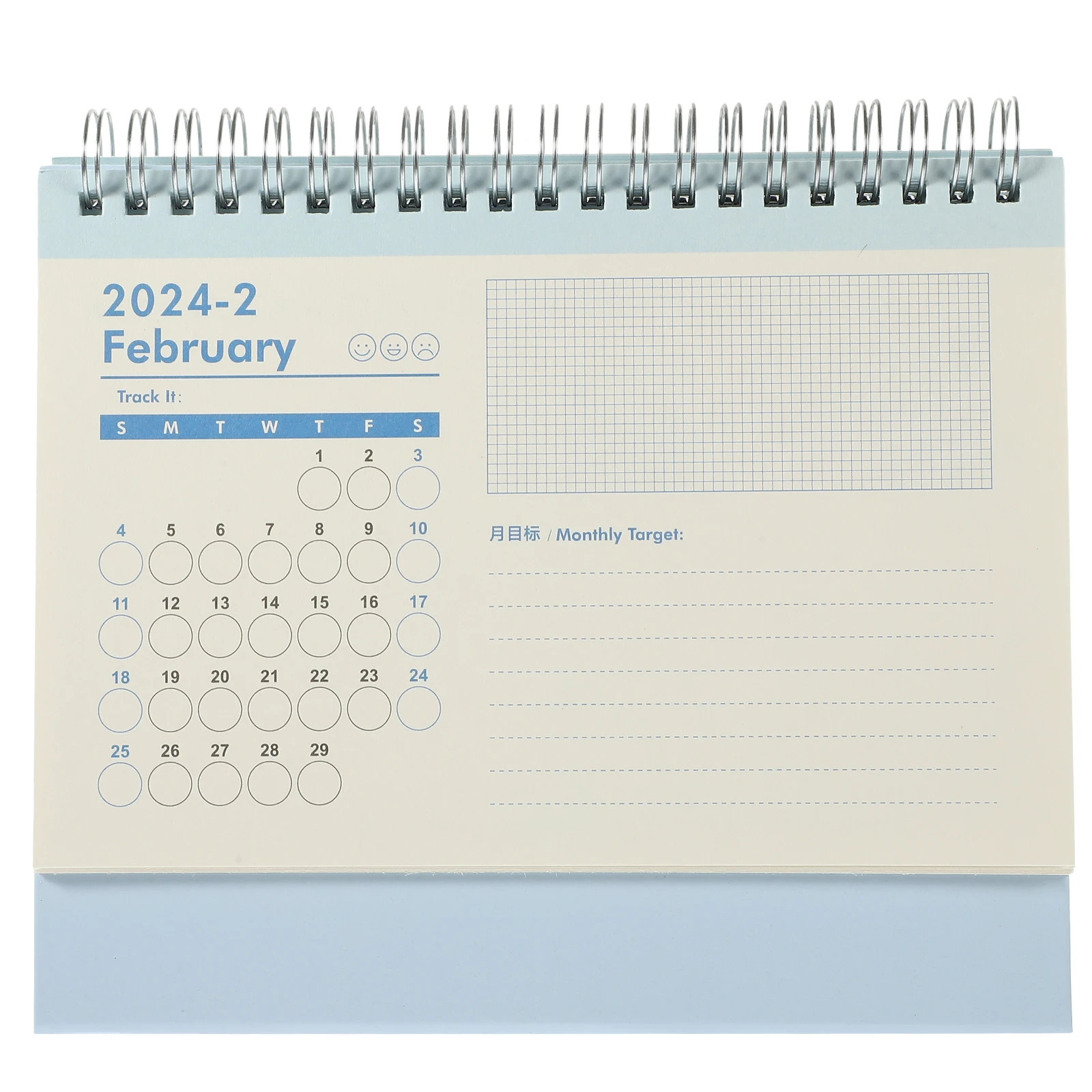 

Thick Monthly Calendar Desktop Decorative Flip Office Standing Tabletop Coils Simple Design Household