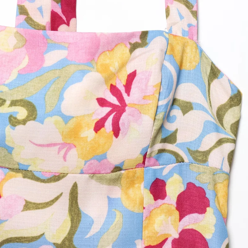 HXAO Print Gebloemde Jurk Vrouw Zomer Halter Strand Lange Jurken Corset Backless Sexy Nieuw In Jurken Mouwloze Slip Midi Jurk