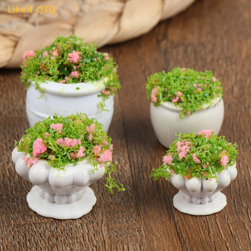 

НОВИНКА: Миниатюрная мебель для кукольного домика 1:12, аксессуары, миниатюрные зеленые растения, бонсай, цветочные горшки