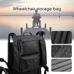 Grand sac à dos de transport pour fauteuil roulant, scooter de mobilité, sac à provisions, aide aux handicapés, sac de rangement étanche multifonction