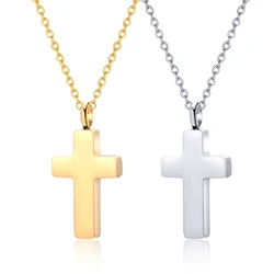 Cremation Cross Necklace for Ashes Stainless Steel Cross Urn Pendant Ashes Holder Memorial Jewelry