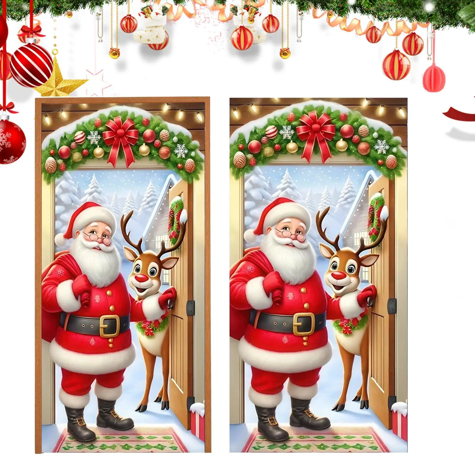 Christmas Door Covers Cute Large Home Decor Front Door Christmas Cover Holiday Decor For Home Decor Indoor Outdoor Living Room