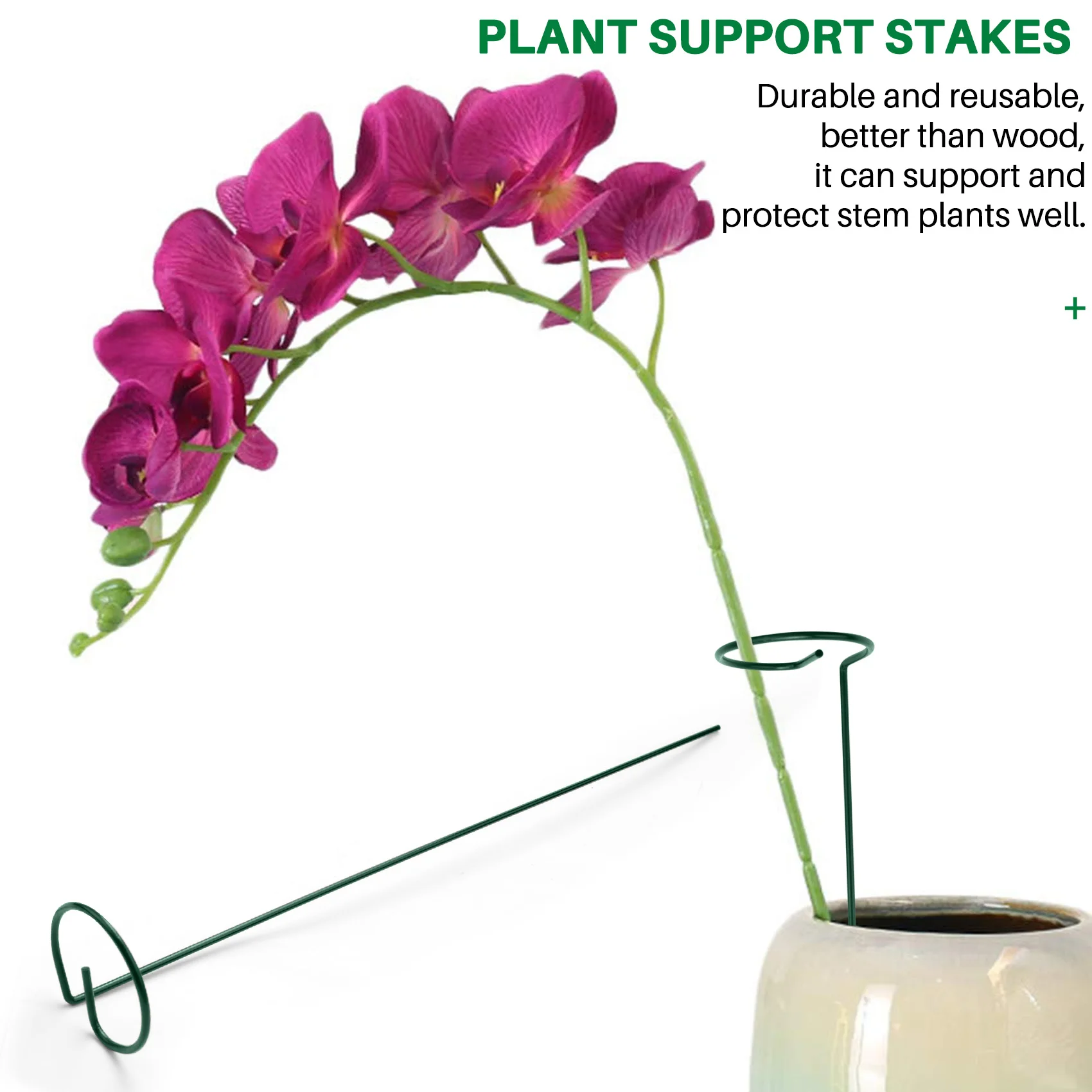GOOD-5 Pack Garden Plant Support Stakes Single Stem Support Stake Plant Cage Support Rings Flowers Stem Upright Plant Growing