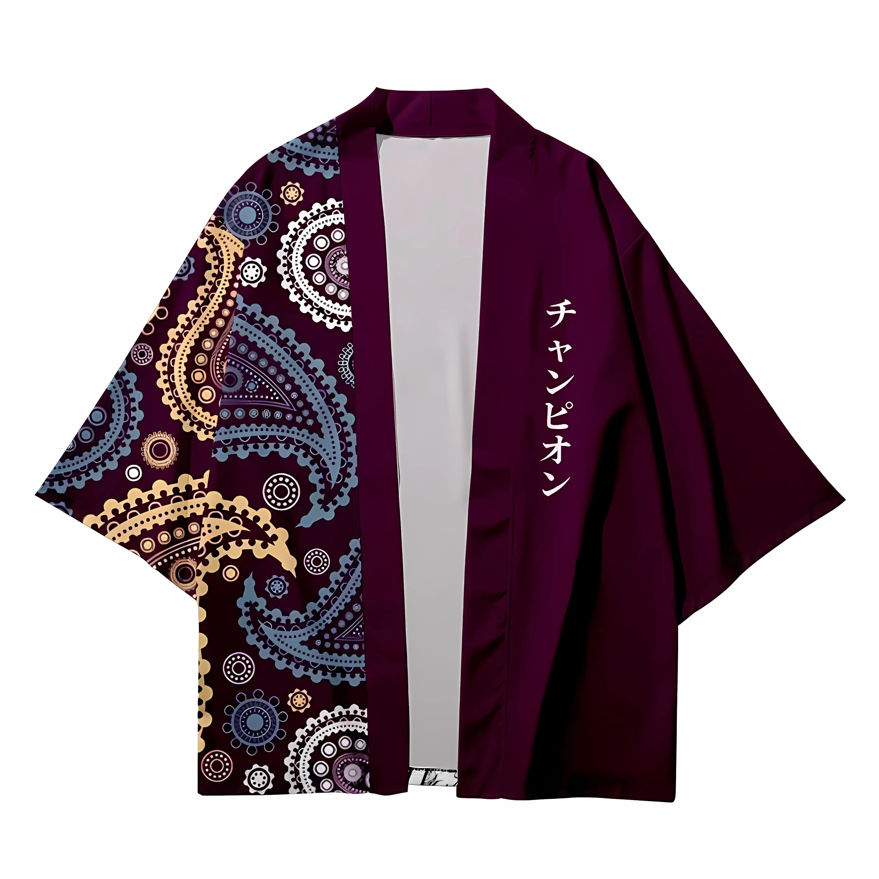 2026 Summer New Men's Kimono with 3D Pattern Print for Street Casual Fashion Comfortable Soft Breathable