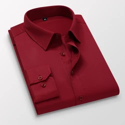 Men's clothing Casual Shirts Leisure Design Solid Color Men's Social Shirts Long Sleeve Men's Dress Shirt for Men Size S-8XL