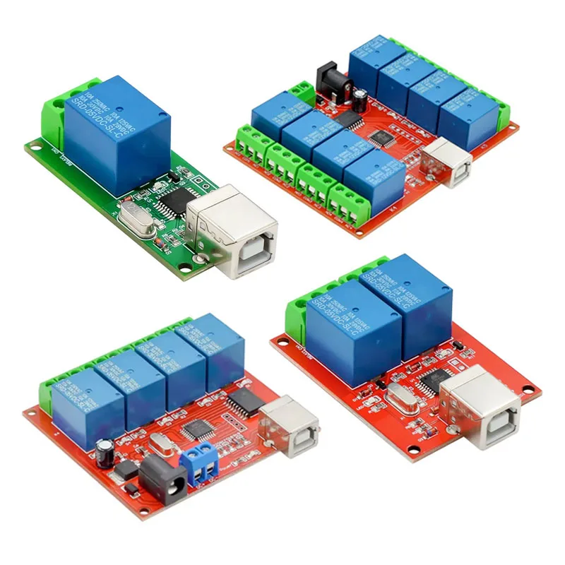 1pcs 5V 12V 24V 1 2 4 8 Channel USB Relay Control Switch Programmable Computer Control for Smart Home PC Intelligent Controller