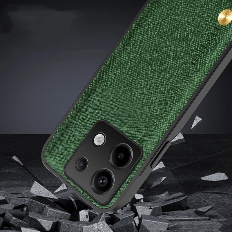 Case For Redmi Note 13 Pro 4G POCO M6 X6 Pro 5G Luxury Leather Stripe Magnetic Back Cover For Redme Note 13Pro Plus Bumper Funda