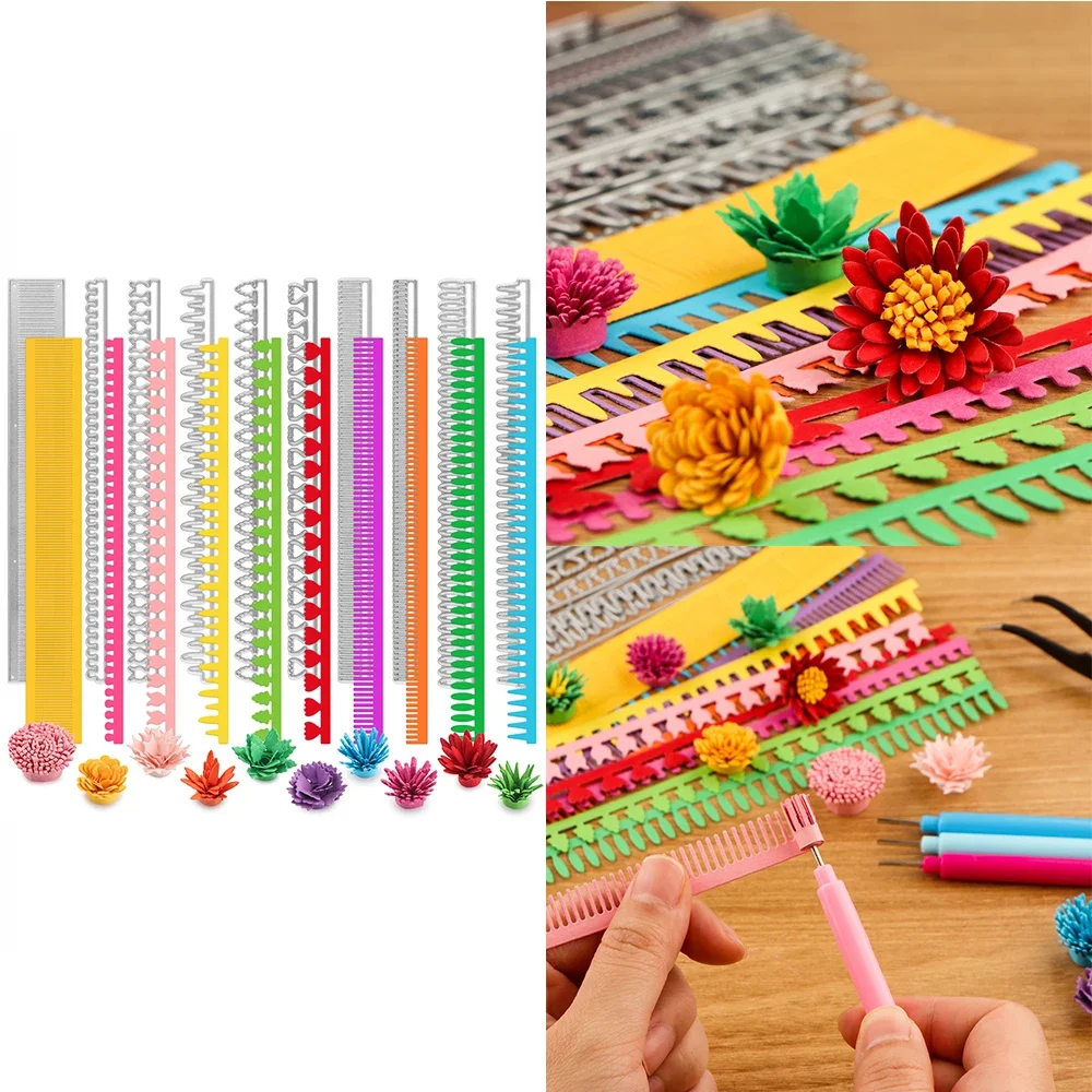 Verschiedene 3D gerollte Blumen Metall Stanzformen Spirale Blütenblatt Quilling Streifen gestanzt für DIY Scrapbooking Bastelpapier Karte