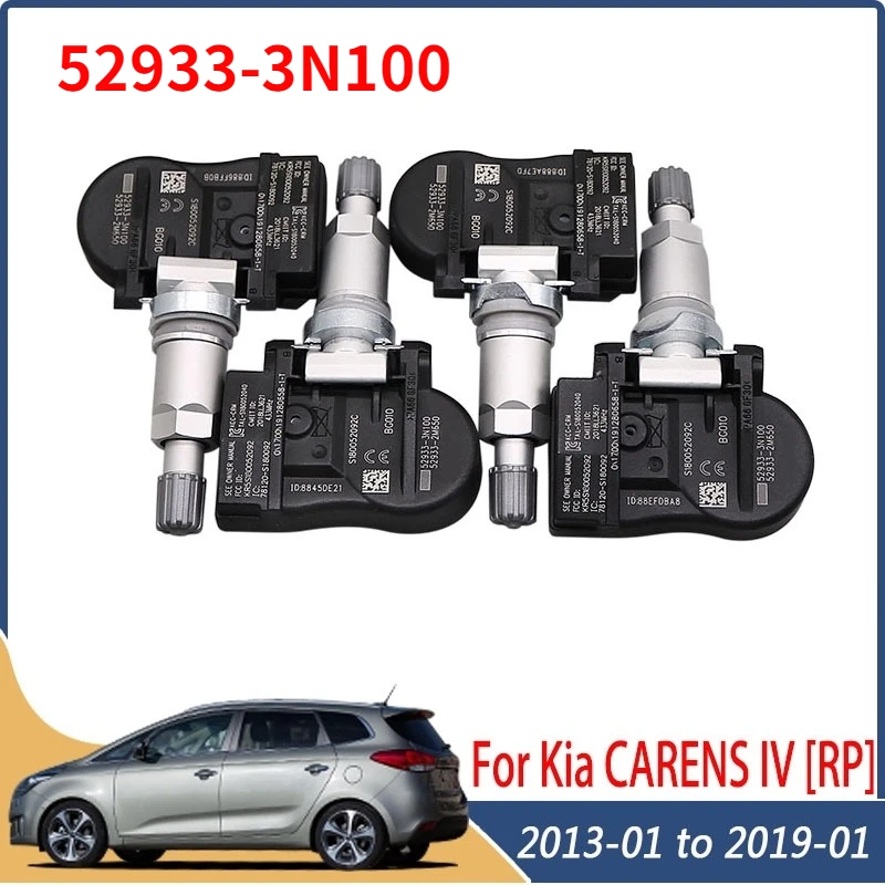 52933-3N100 For 2013-2019 Kia Carens IV [RP] 2014-2020 Hyundai Genesis [DH] Tire Pressure Sensor 4PCS TPMS 433MHZ 52933-2M650
