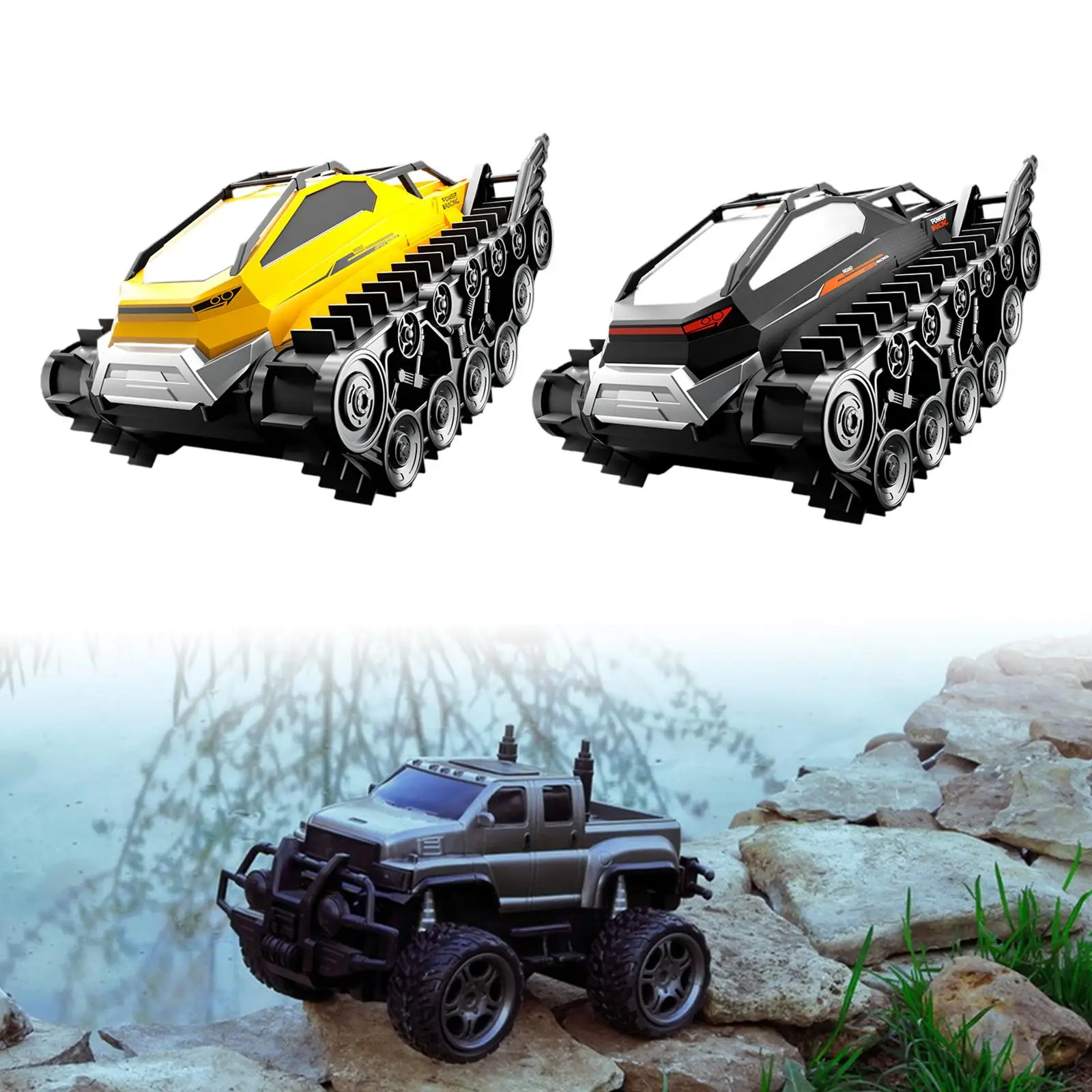 Electric RC Car Beach Toy Party Favor Amphibious Remote Control Car Land and Water Toy Tank for RC Car Remote Control Vehicle