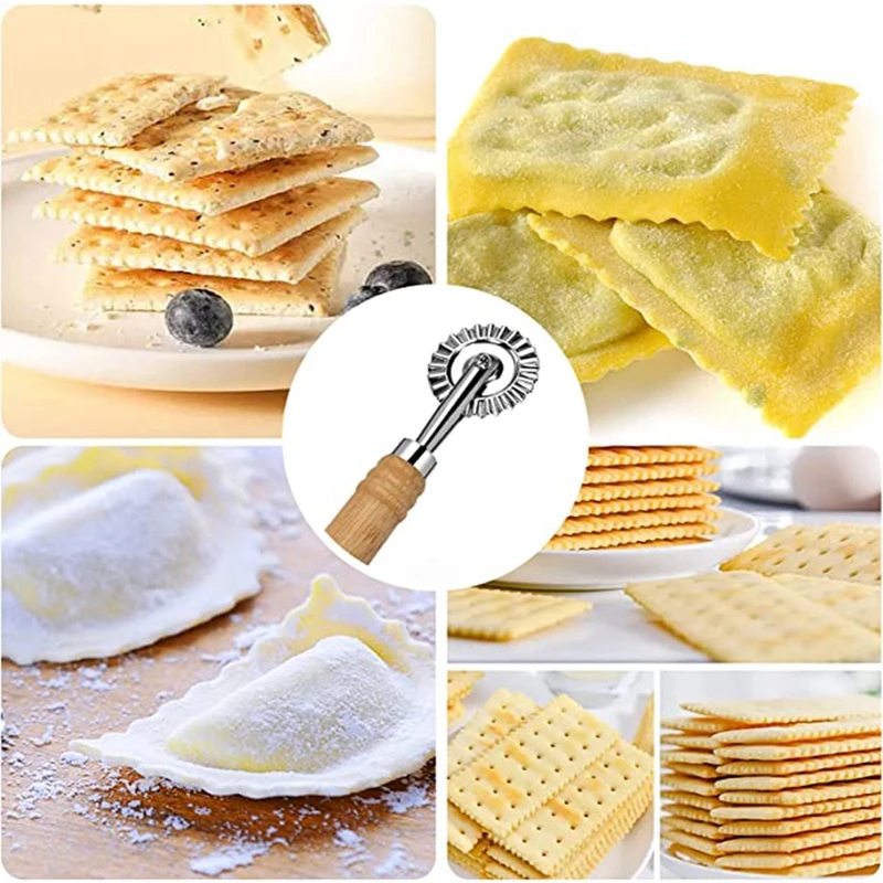 1 قطعة زلابية النقش الجانب تنقش قالب البسكويت المعكرونة آلة قطع اليد الخبز المعجنات ديكور قالب الكعكة لفة عجلة أدوات