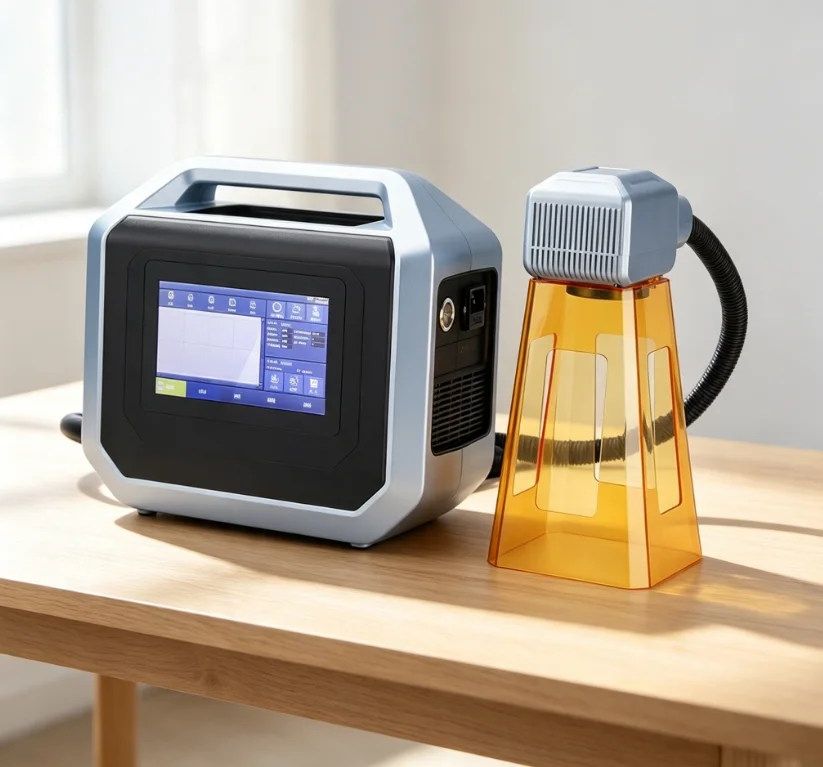 Portable Handheld Fiber Laser Marking Machine 20/30/50W High Speed Engraver for Metal Hardware Gift LOGO QR Bar‑Code Text Image