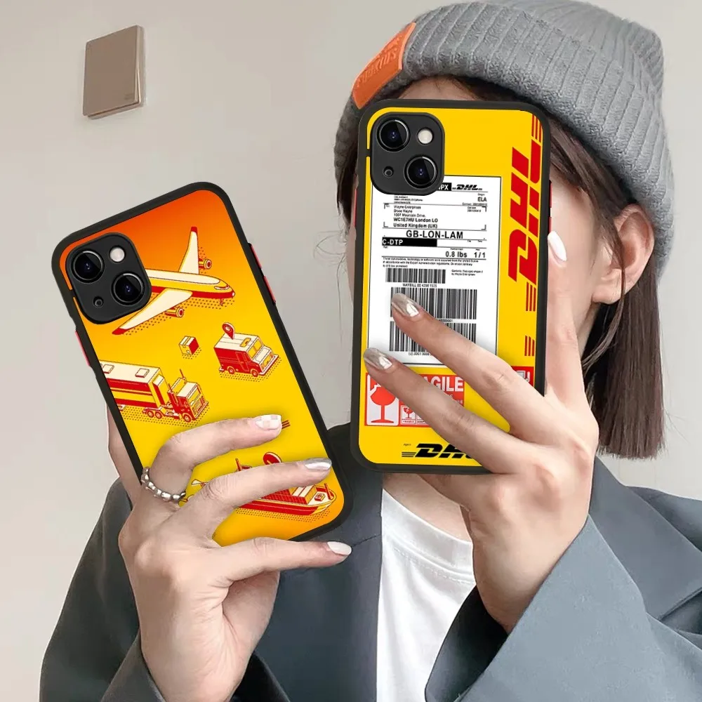 DHL Hot Express 50th Anniversary Phone Case for iPhone 14 11 12 13 Mini Pro Max 8 7 Plus X XR XS MAX Translucent Matte Cover