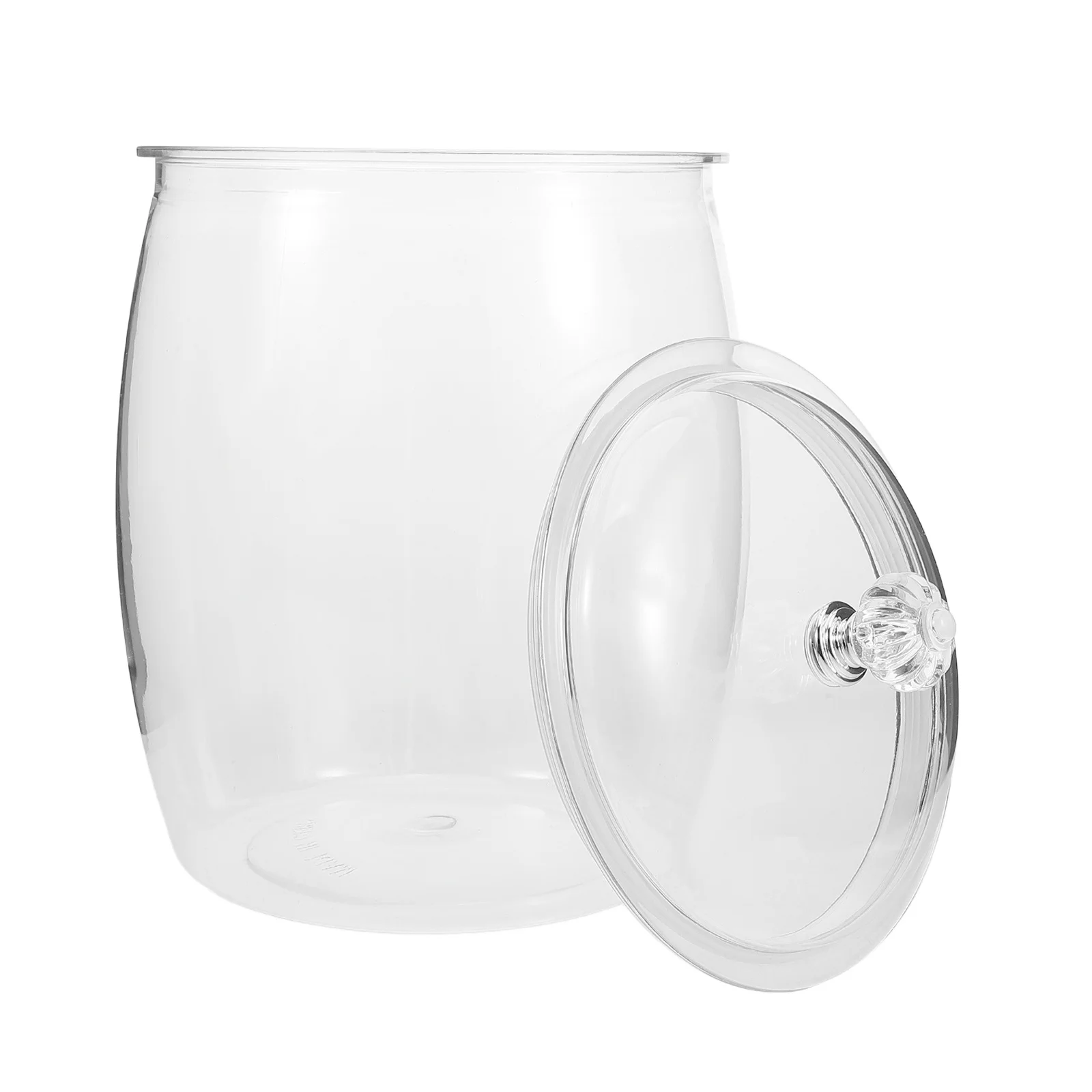 

Clear Plastic Jar with Lid Large Storage Container for Candy Cookies Snacks Airtight Keeping Kitchen Pantry