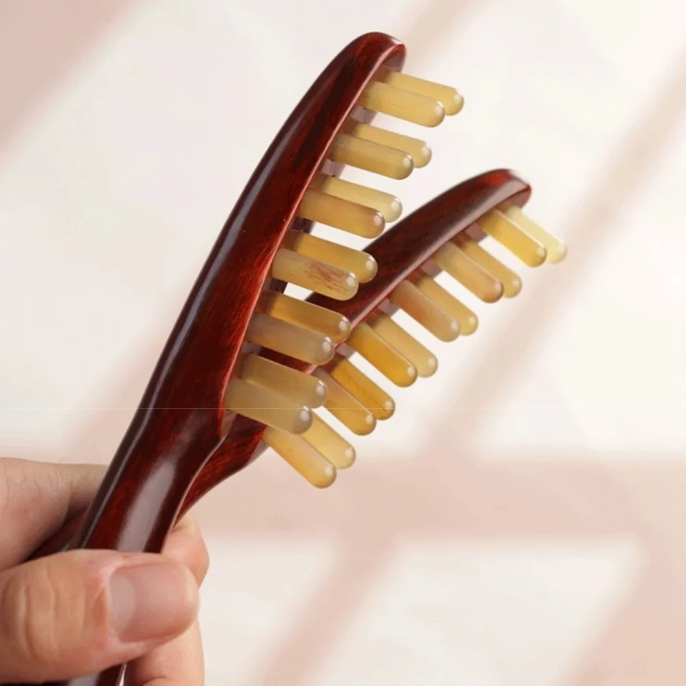 Natural Material Sandalwood Massager Comb Traditional Skin Scraping Meridian Comb Scalp Relaxing Long Hair Guasha Scalp Tool