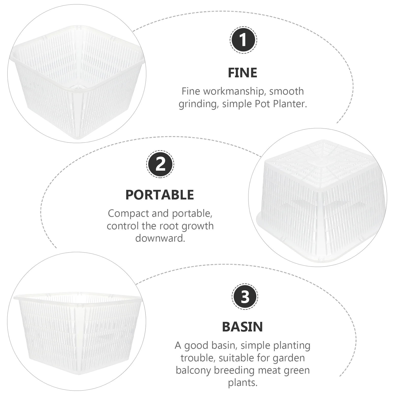 5 Pcs Planter Pots Orchid Potting Mix Root Control Decorative Plastic Flower Net White