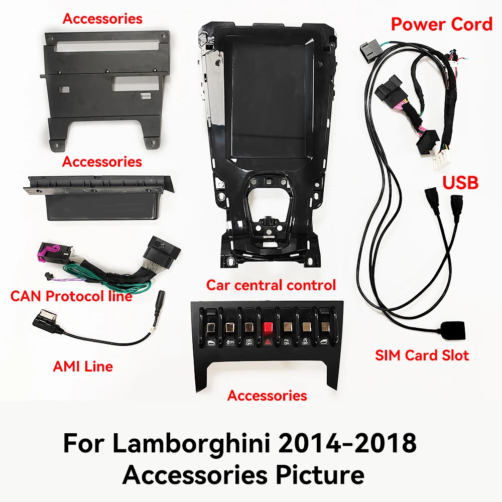 10.4 بوصة لامبورغيني هوراكان 2014-2018 راديو السيارة أندرويد لتحديد المواقع والملاحة الوسائط المتعددة مشغل فيديو ستيريو استقبال رئيس وحدة