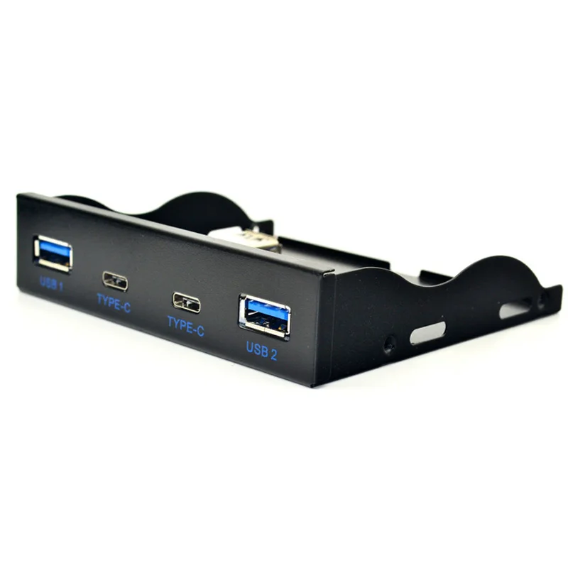 USB Hub USB C Hub 3.5 Inch Floppy Drive Front Panel 2 Port USB 3.0 + 2 Port USB 3.1 Type C 20 Pin Connector For Desktop Computer