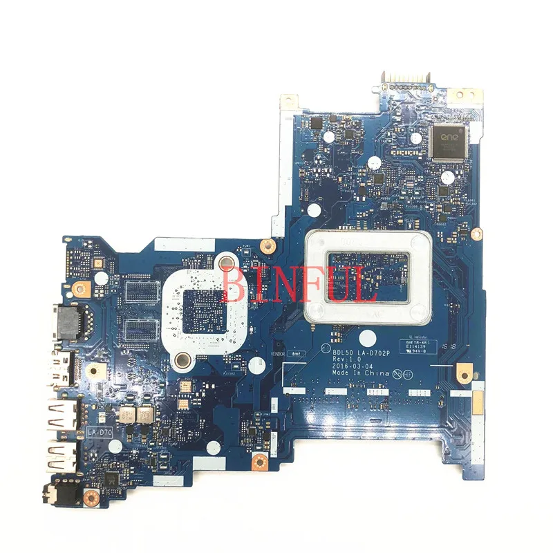 854944-001 854944-601 860166-601 High Quality For 250 G5 15-AY Laptop Motherboard LA-D702P With SR2KN N3060 CPU 100%Full Tested