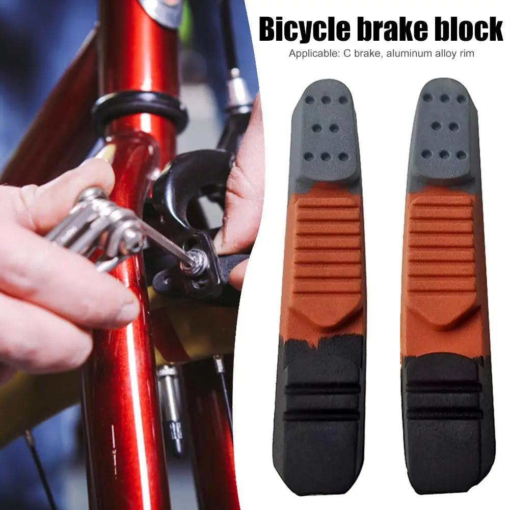 Mi Xim 1 Pair Replacement Rubber Bicycle Silent Brake Pads Cycling C Clamp Brake Holder Pads Shoes Blocks for Road Folding Bike