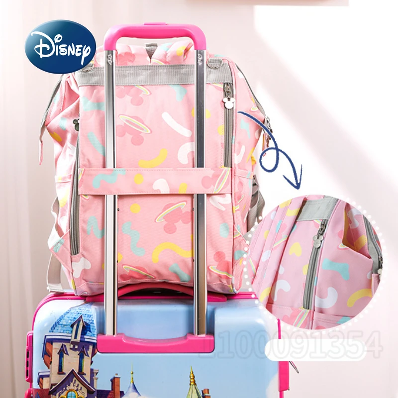 Disney Original New Mickey Diaper Bag Backpack Cartoon Cute Baby Diaper Bag Multifunctional Baby Bag Large Capacity Luxury Brand