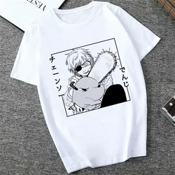 Japanese Anime Denji Tshirt Unisex Chainsaw women T Shirt Women Funny Cartoon Pochita Makima T-shirt Graphic Tees Tops Female 90