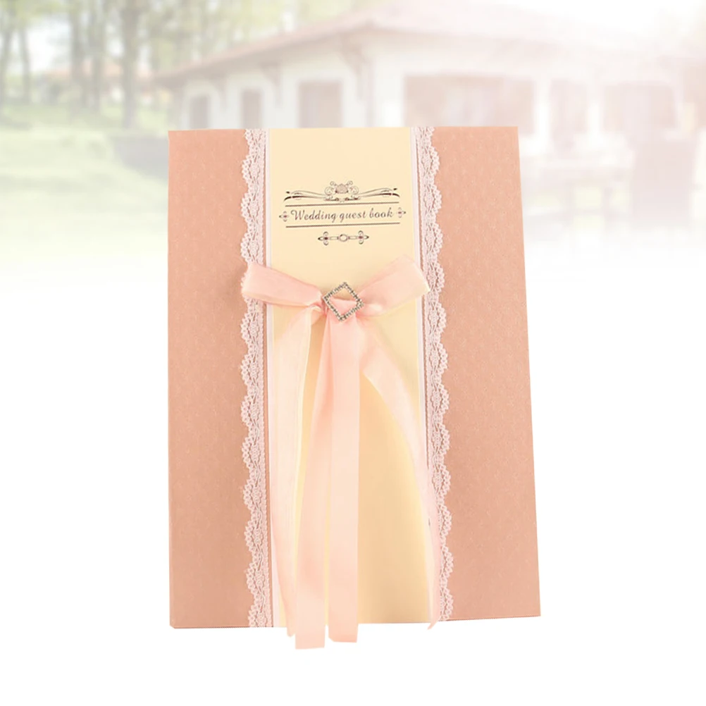

Rustic Ribbon The Sign Attendance Book Rhinestones Stylish Guest for Wedding Party