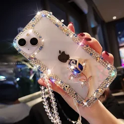 Hot Glitter Rose Bling Diamond Cases For Samsung GalaxyA30 A50 A70S A22 A32 5G A52 A71 4G A51 A72 A73 A53 A33 Rhinestone Cover