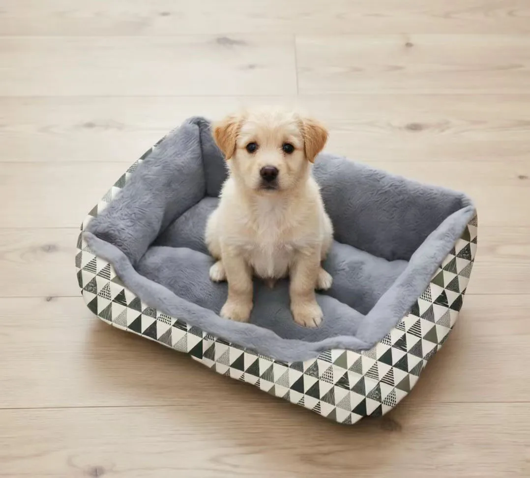 Cama estampada acolchada para perro y gato – Suave y cálida para todas las estaciones - imagen 2