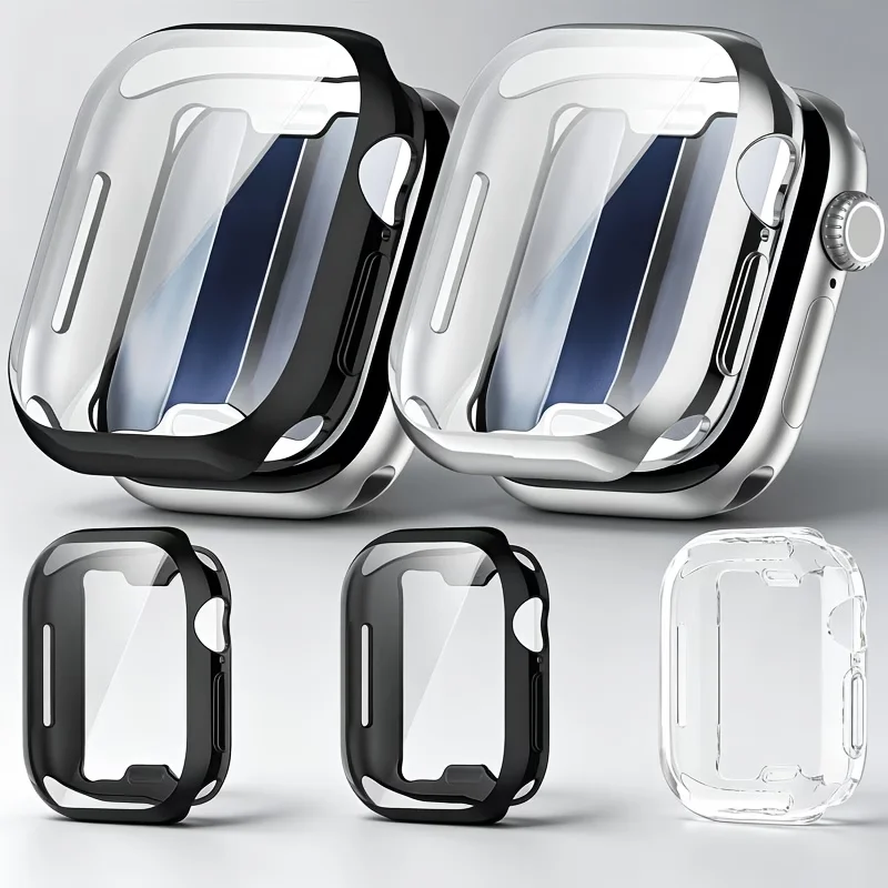 Screen Protector for Apple Watch 41mm 44mm 40mm 45mm 46mm 42mm TPU Full Cover bumper Case iWatch Series 12 11 10 9 8 7 SE 6 5