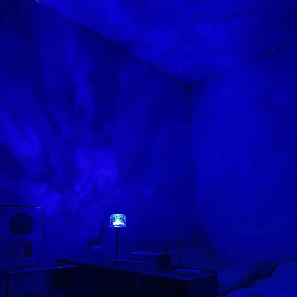 Lampada da scrivania per atmosfera a LED con piede alto, ondulazione dell'acqua, proiezione tattile/telecomando, luce notturna, fondo antiscivolo