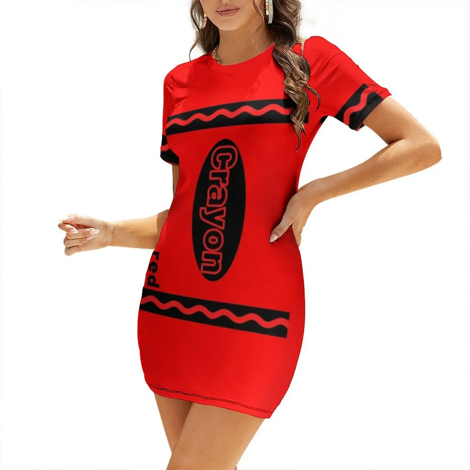

Red Crayon Box Halloween Crayon Costume Couples Group 2020 Essential Short-Sleeved Dress wedding guest dress 2026