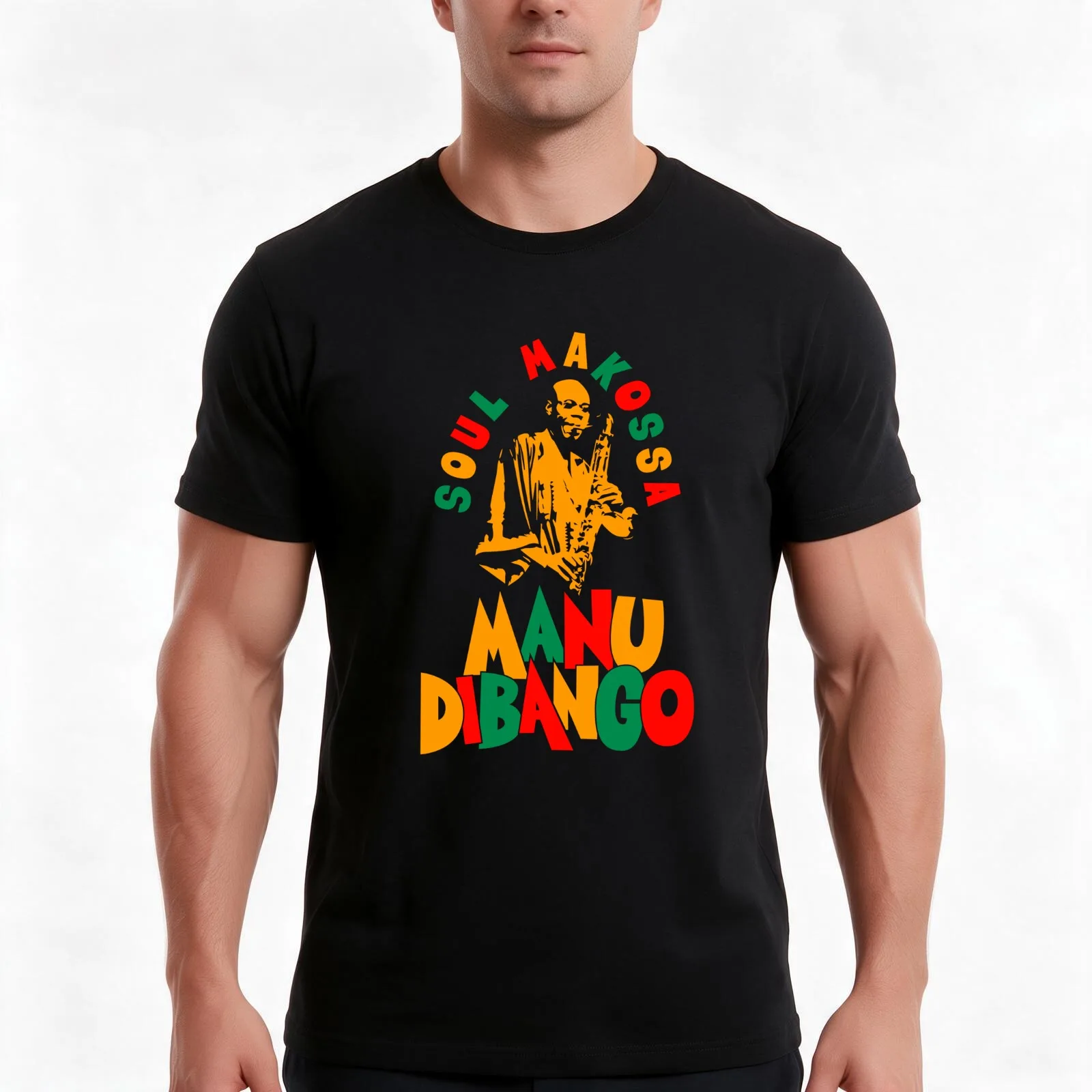 Manu Dibango - Soul Makossa: Funk Icon Tribute Design for T-Shirt Summer Casual Cotton Tee Oversized Streetwear Tops
