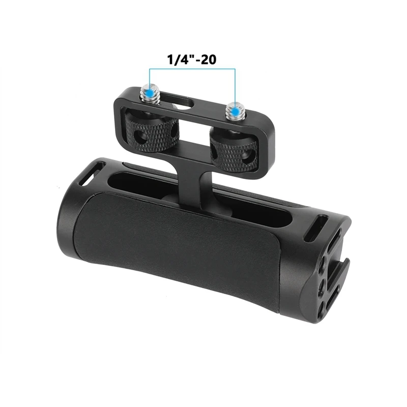 Universal Side Handle Grip With Dual 1/4 In-20 Screw Mount For Left Right-Hand For Monitoe Camera Cage Handle Grip