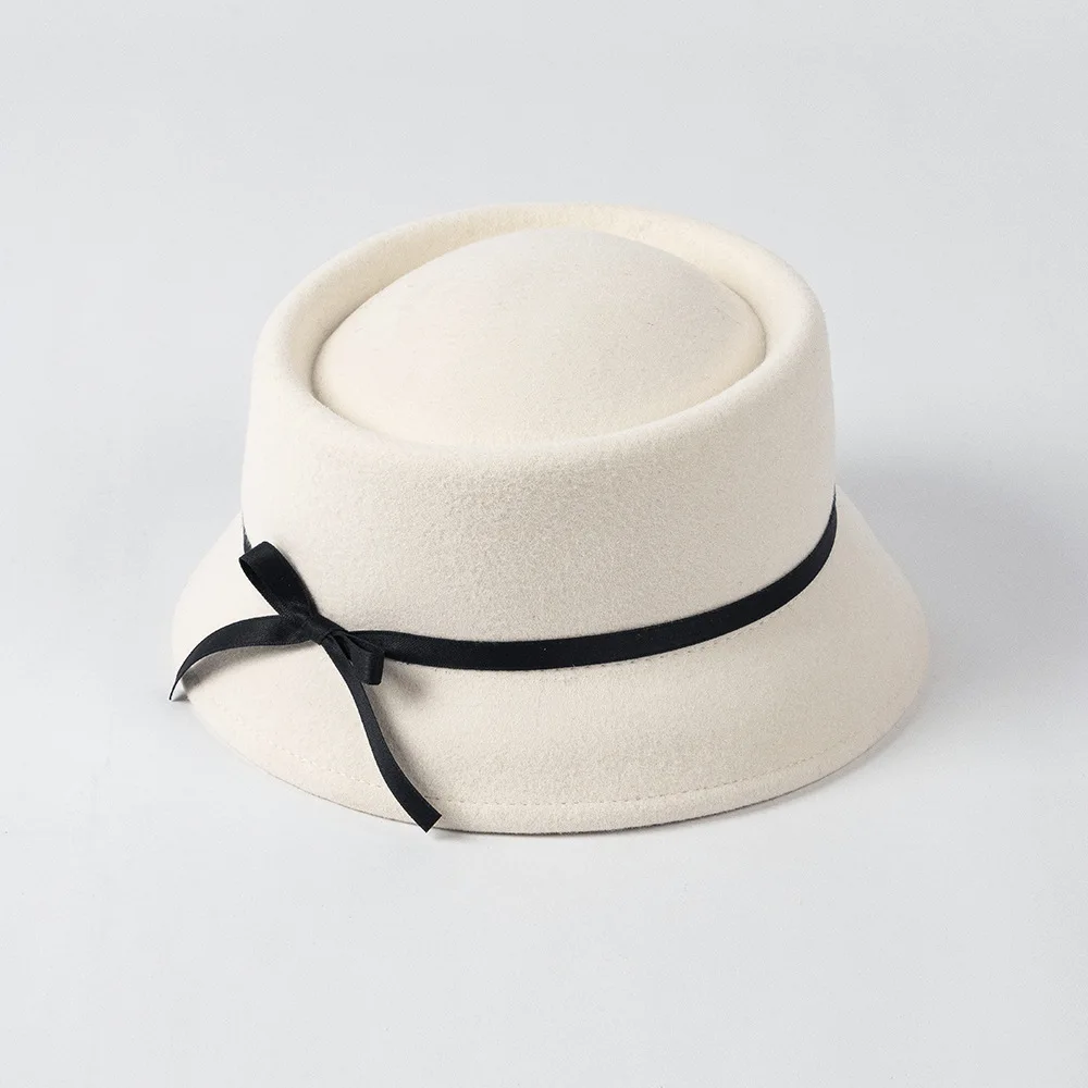 Autumn Winter New Women's Fashion Retro Round Top Woolen Bucket Hat Fisherman Hat Streetwear Warm Internet Celebrity Small Hat