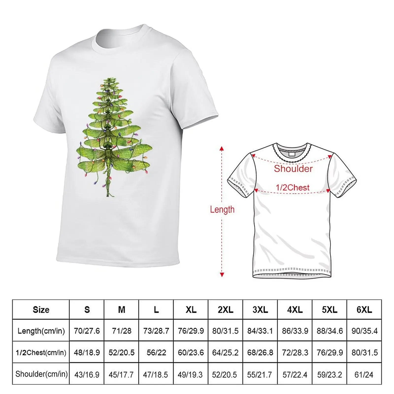Merry Christmas insect Lover Xmas Dragonfly Christmas Tree T-Shirt clothes anime t shirts men t shirt